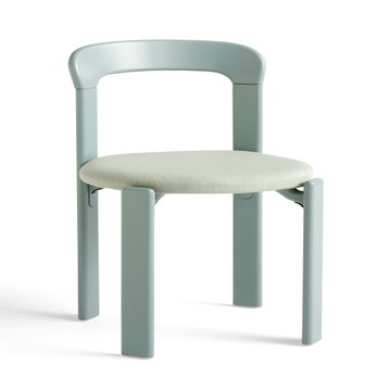 Chaise REY hêtre laqué à l'eau assise tapissé Steelcut Vert automne