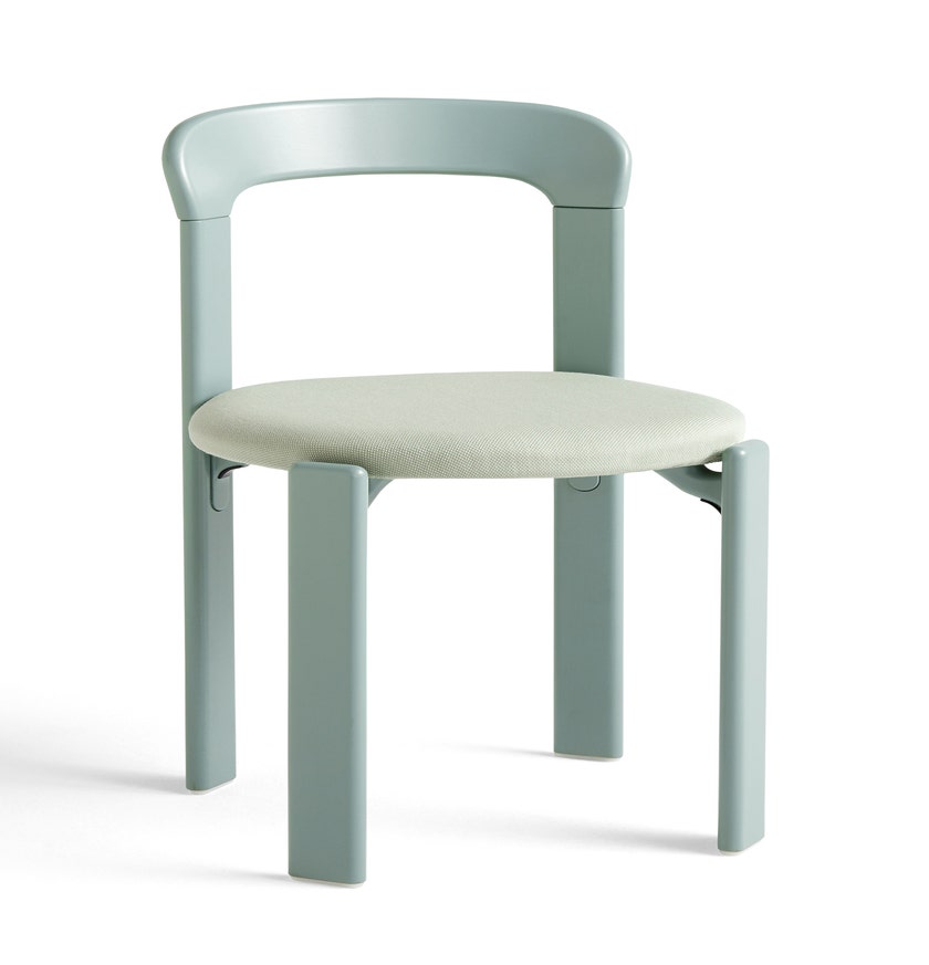 Chaise REY hêtre laqué à l'eau assise tapissé Steelcut Vert automne