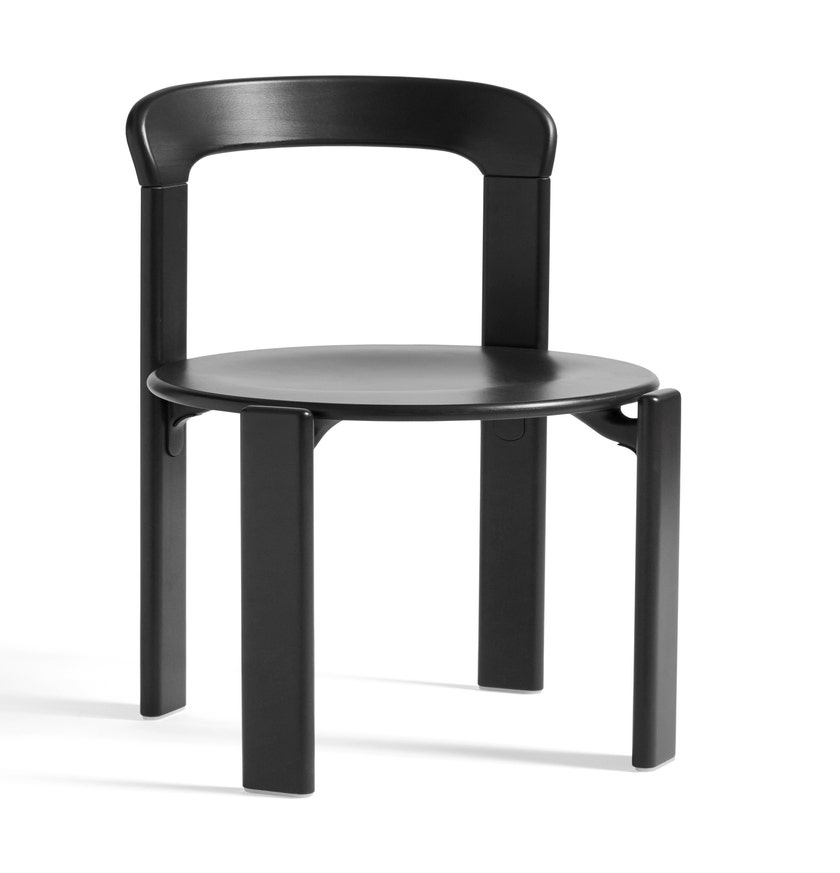 Chaise REY hêtre laqué à l'eau Noir profond