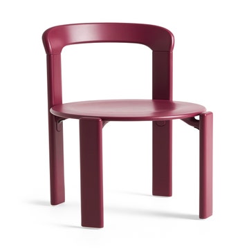 Chaise REY hêtre laqué à l'eau Rouge raisin
