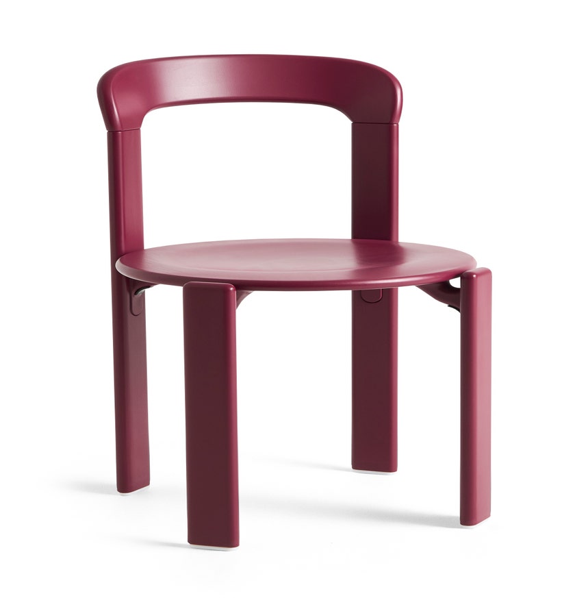 Chaise REY hêtre laqué à l'eau Rouge raisin