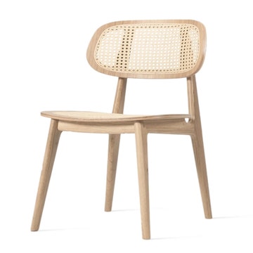 Chaise TITUS de Vincent Sheppard, Assise cannage naturel sur structure en chêne naturel verni