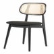 Chaise TITUS, Structure en chêne teinté noir, Assise tissu noir (Black bouclé)