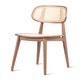 Chaise TITUS, Structure en hêtre teinté tobacco, Assise en rotin (Cannage naturel)