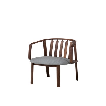 Fauteuil de table WHERRY de Woak, Noyer huilé, Assise tissu