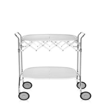 Chariot avec roulettes Gastone de Kartell, Blanc