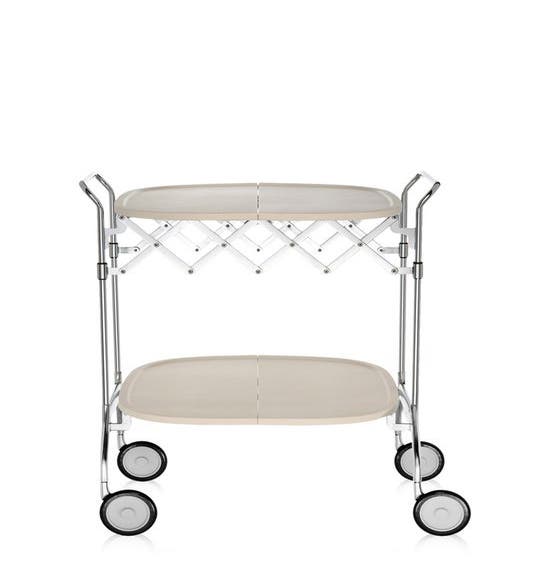 Chariot avec roulettes Gastone de Kartell, Crème