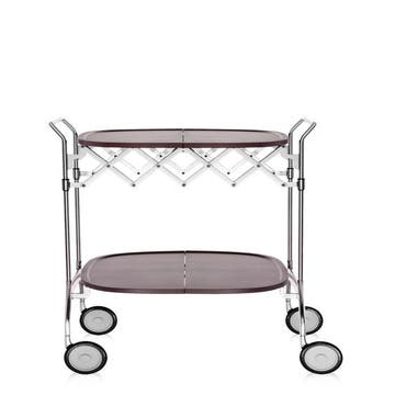 Chariot avec roulettes Gastone de Kartell, Prune
