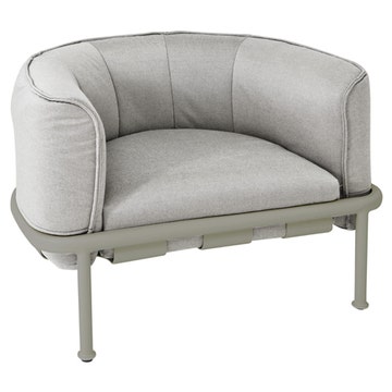 Chauffeuse DOCK de Emu, Structure gris vert, Coussins gris clairx