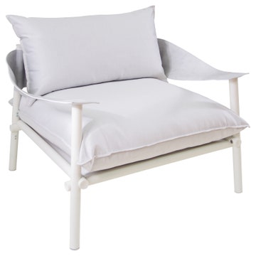 Chauffeuse TERRAMARE de Emu, Blanc mat - Blanc avec coussins blanc