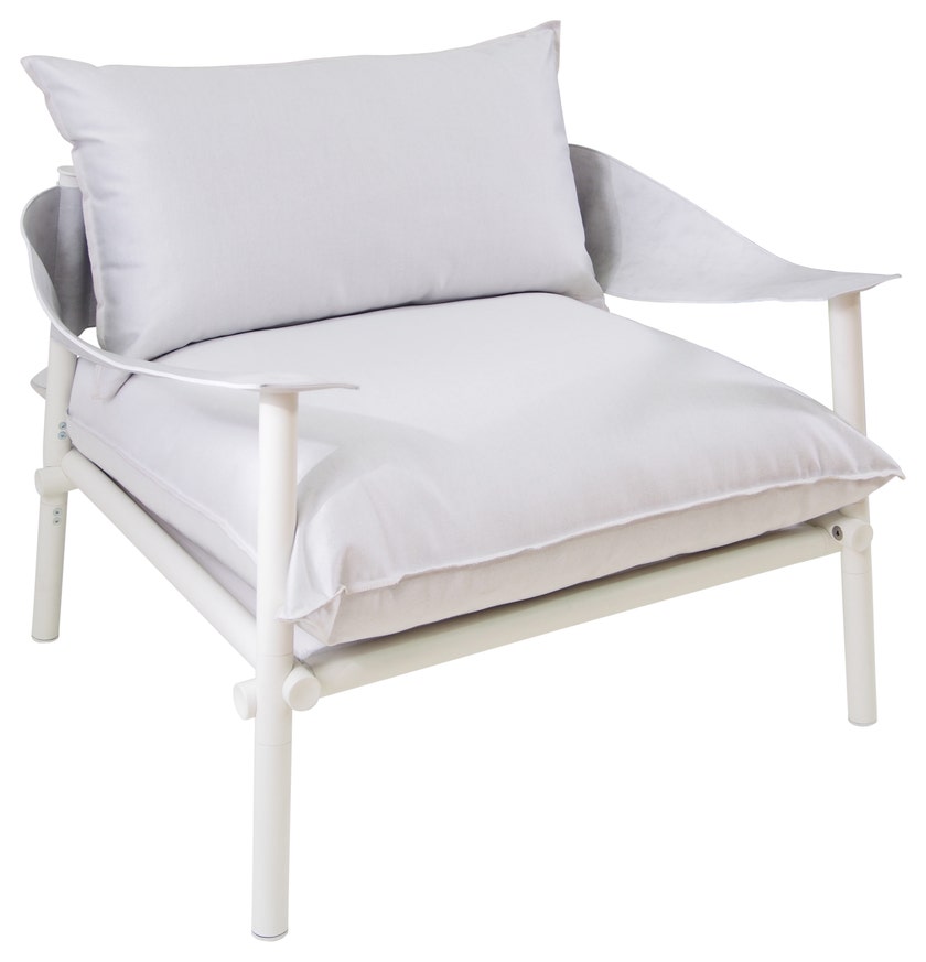 Chauffeuse TERRAMARE de Emu, Blanc mat - Blanc avec coussins blanc