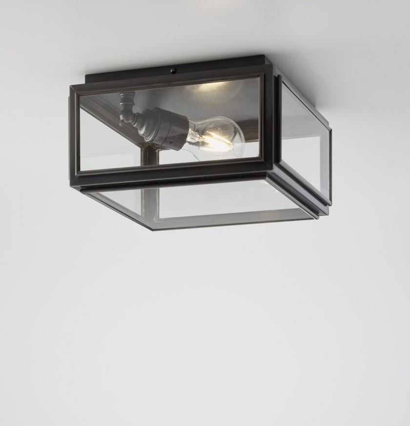 Plafonnier CHELSEA SMALL de Nautic, Bronze patiné foncé, Verre clair
