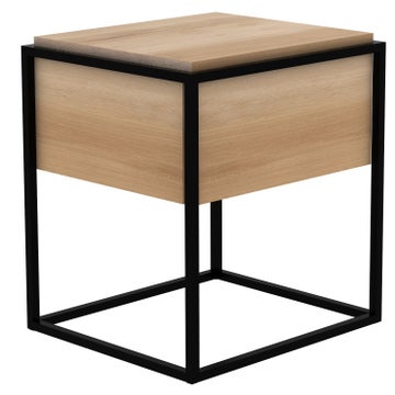 Table de chevet MONOLIT d'Ethnicraft, Chêne et noir