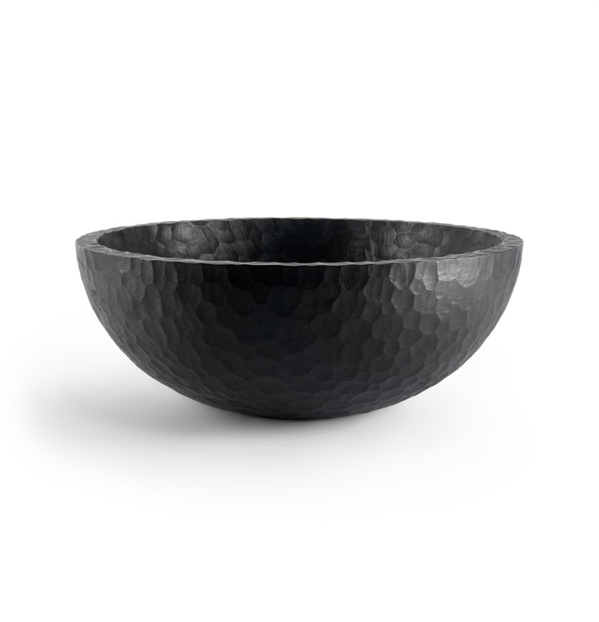 Chopped bowl - varnished mahogany - black - XL