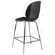 Tabouret de bar BEETLE H.65, Base chrome noir, Noir