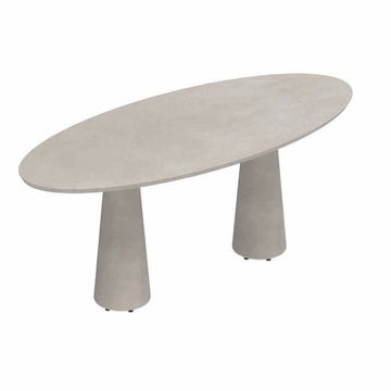 Table CONIX ELLIPSE de Royal Botania, 320x140, Cemento luminoso
