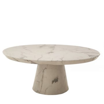 Table basse DISC marbrée de Pols Potten, Blanc