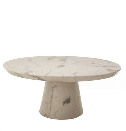 Table basse DISC marbrée de Pols Potten, Blanc