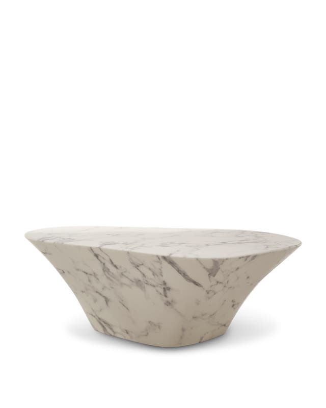 Table basse OVAL MARBLE LOOK de Pols Potten, Blanc Table basse OVAL MARBLE LOOK de Pols Potten, Blanc