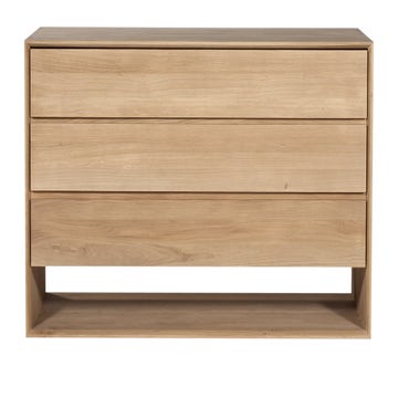 Commode NORDIC d'Ethnicraft, 3 tiroirs, Chêne