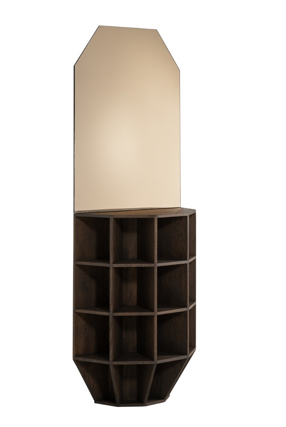 Console avec miroir HAKU de Woak, Chêne foncé Console avec miroir HAKU de Woak, Chêne foncé