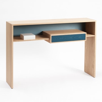 Console MIXAGE 100, Bleu chartreuse N°2, Bleu lecoutre N°4, Chêne verni mat