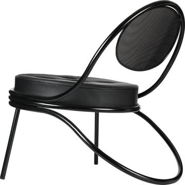 Fauteuil design COPACABANA de Gubi, Cuir noir
