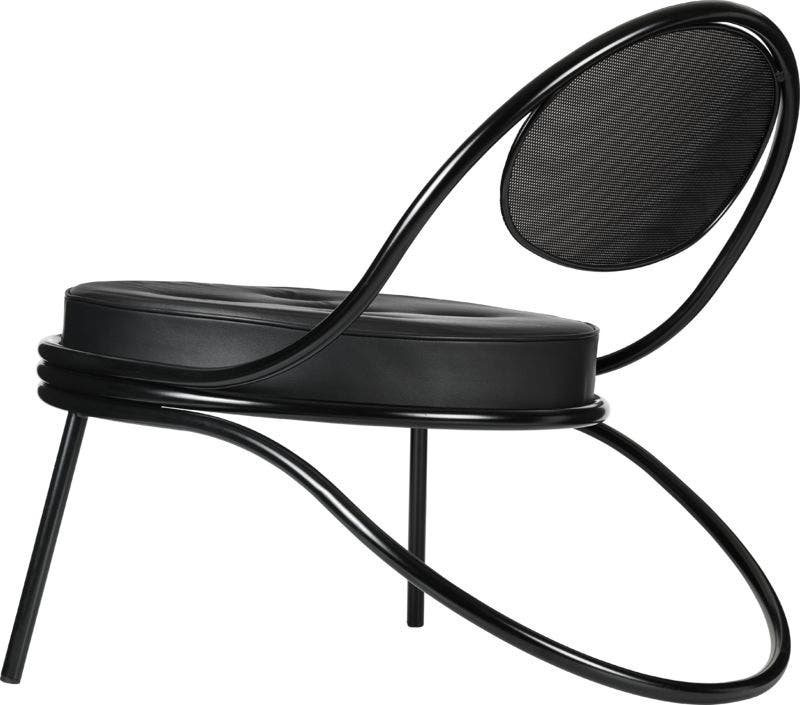 Fauteuil design COPACABANA de Gubi, Cuir noir Fauteuil design COPACABANA de Gubi, Cuir noir