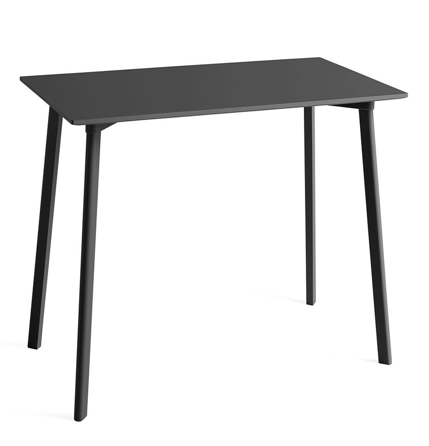 Table COPENHAGUE DEUX 210 de Hay, 140x75cm, Plateau noir laminé, Pieds hêtre noir vernis naturel