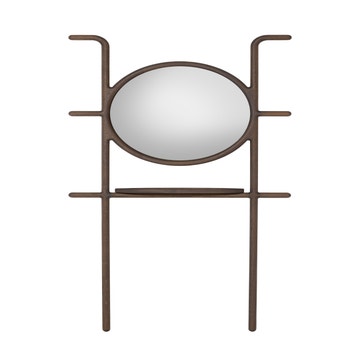 Miroir sur pieds CRICKET de Woak, L.98 cm, Chêne foncé