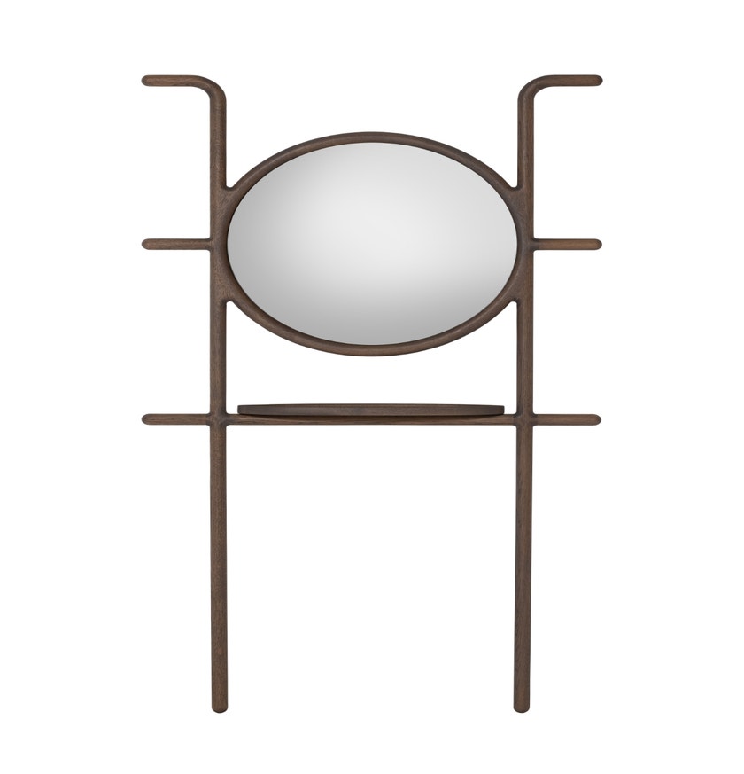 Miroir sur pieds CRICKET de Woak, L.98 cm, Chêne foncé