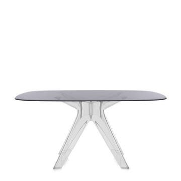 Table SIR GIO Carrée de Kartell, Pieds cristal, Fumé