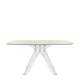 Table SIR GIO Carrée de Kartell, Pieds cristal, Vert