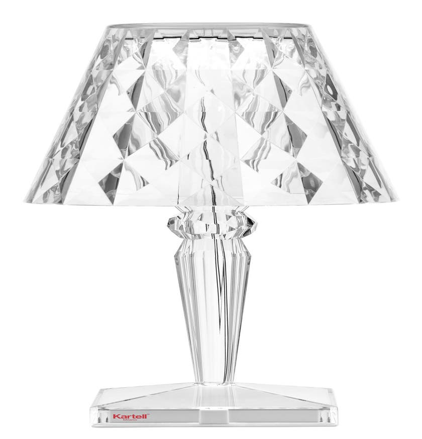 Lampe à poser BIG BATTERY de Kartell, Led/ sur secteur avec interrupteur on/off, Cristal