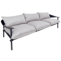 Sofa 3 places TERRAMARE de Emu, Noir avec coussins gris clair