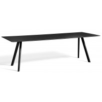 Table COPENHAGUE CPH30 250 X 90 CM de Hay, Plateau et pieds en chêne noir vernis naturel