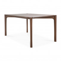 Table PI - teck vernis - brun foncé - rectangulaire, 180x90x76