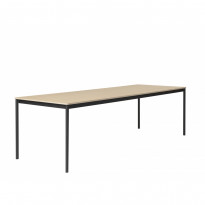 Table BASE de Muuto, 190 x 85 cm, Lino/ Contreplaqué, Blanc et noir