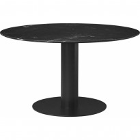 Table basse 2.0 de Gubi, base noire, Marbre noir