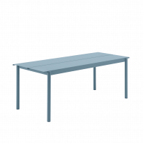 Table de jardin LINEAR STEEL de Muuto, 200 cm, Bleu pâle