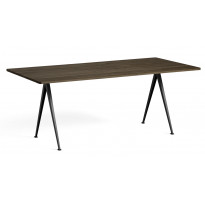 Table PYRAMID 02 de Hay, 190 x 85 cm, Black base, Smoked oiled