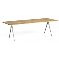 Table PYRAMID 02 de Hay, 250 x 85 cm, Beige base, Clear lacquered