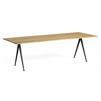 Table PYRAMID 02 de Hay, 250 x 85 cm, Black base, Clear lacquered