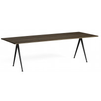 Table PYRAMID 02 de Hay, 250 x 85 cm, Black base, Smoked oiled