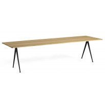 Table PYRAMID 02 de Hay, 300 x 85 cm, Black base, Clear lacquered