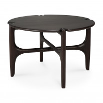 Table basse PI ronde - acajou vernis - brun foncé - Ethnicraft, 65x65x41cm