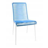 Chaise MAZUNTE de Boqa avec structure blanche, Bleu ciel 