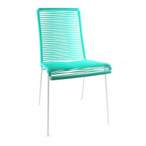 Chaise MAZUNTE de Boqa avec structure blanche, Vert turquoise