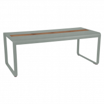 Table BELLEVIE 196 x 90 cm avec rangement de Fermob, Gris lapilli