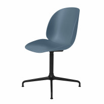 Chaise de bureau BEETLE unupholstered 4 star base de Gubi, Pieds Noir, Bleu gris